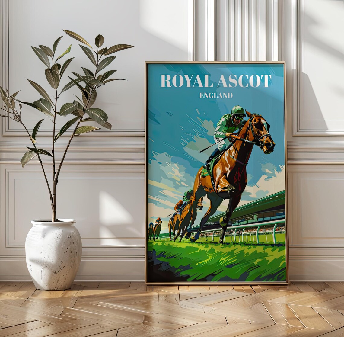 Royal Ascot Racecourse Vintage British Travel Poster