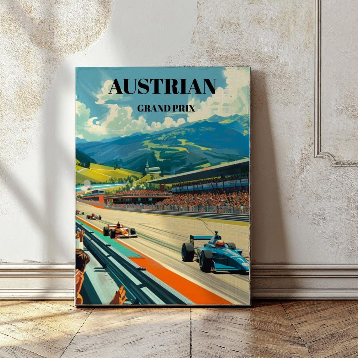 Austrian Grand Prix F1 Vintage Formula Racing Circuit Art Poster