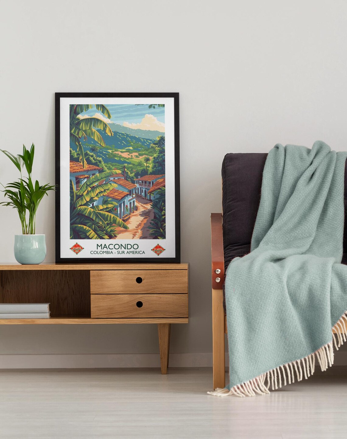 Macondo Colombia Village Jungle Valley Vintage Literary Travel Poster - Image 2
