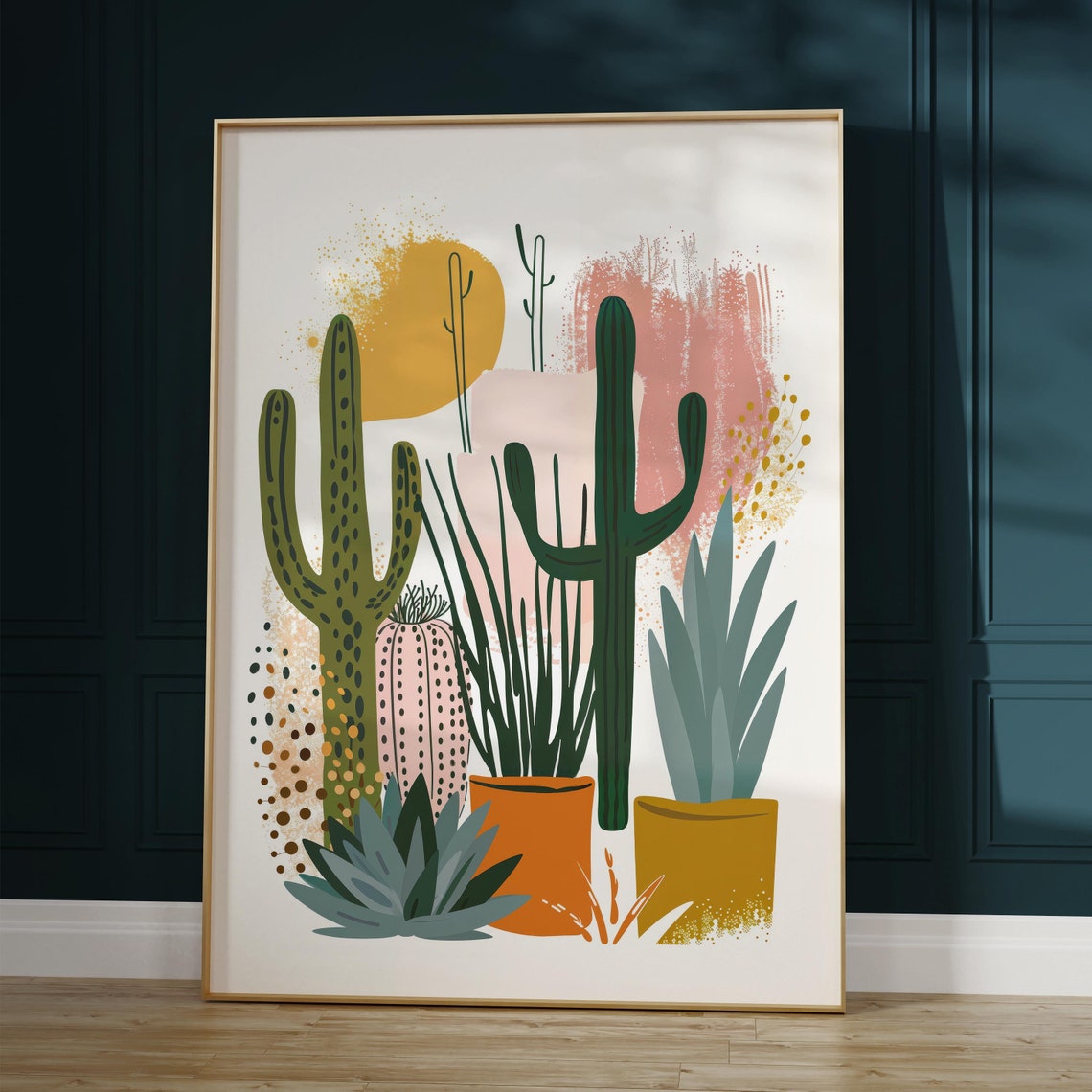 Boho Cactus Desert Plants Poster Potted Succulents Modern Home Decor