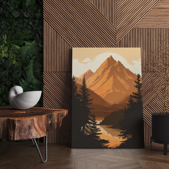 Mountain Art Serene Lake Reflection For Rustic Home Decor Perfect For Nature Lovers Seeking Adventure Artwork