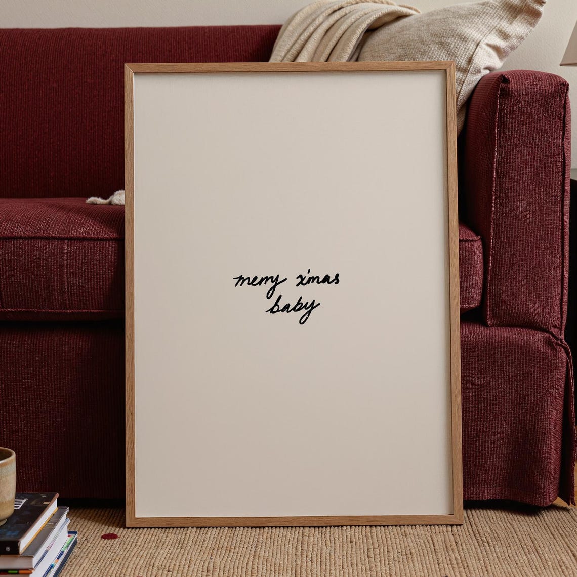 Merry Xmas Baby Print Festive Minimalistic Holiday Decor