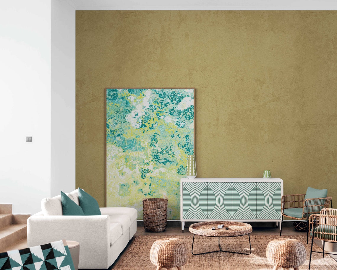 Yellow Turquoise Marble Abstract Bright Boho Modern Art Poster - Image 8