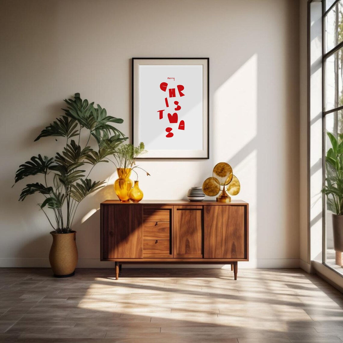Merry Christmas Red Playful Script Heart Minimalist Holiday Poster - Image 4
