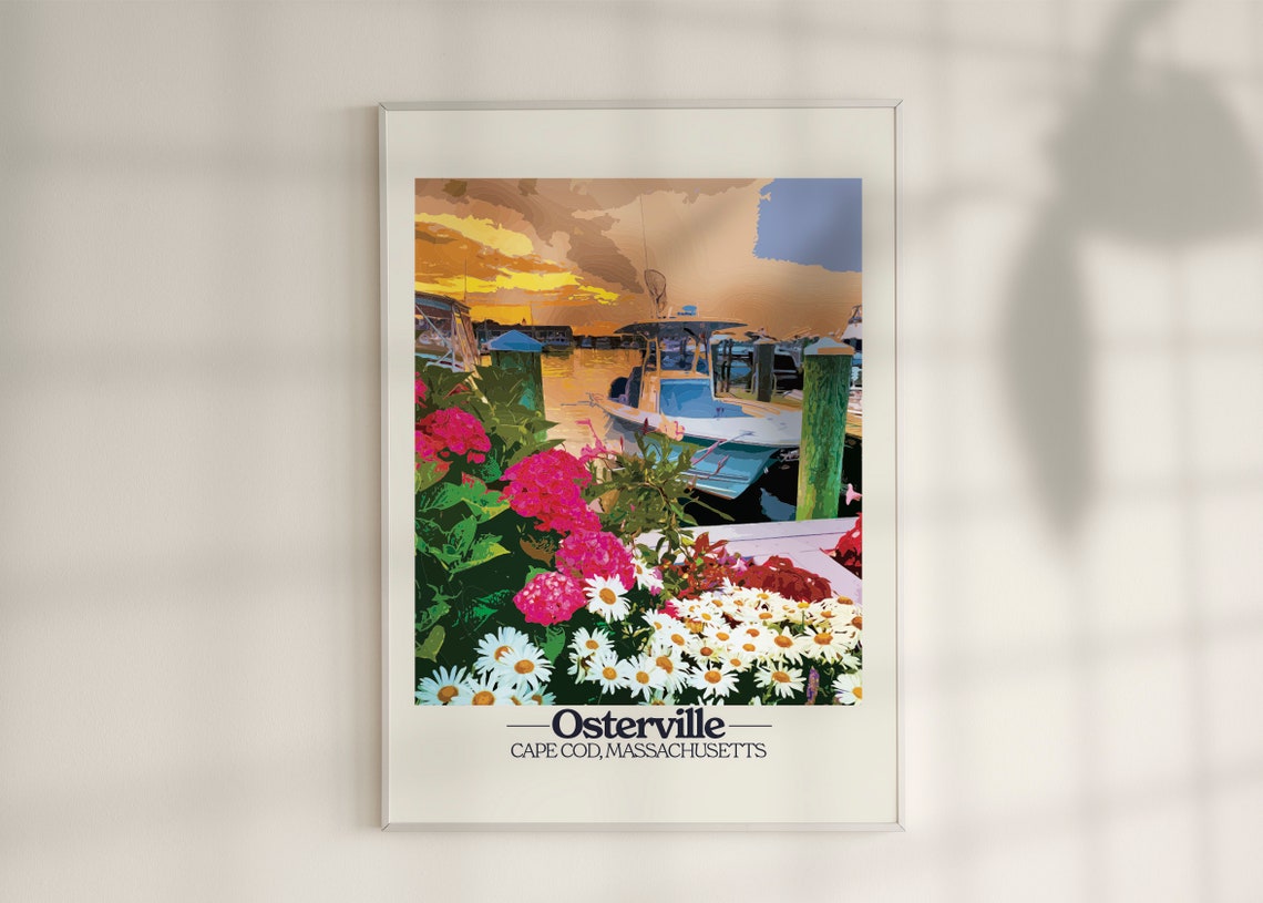 Osterville Cape Cod Massachusetts Marina Sunset Flowers Poster