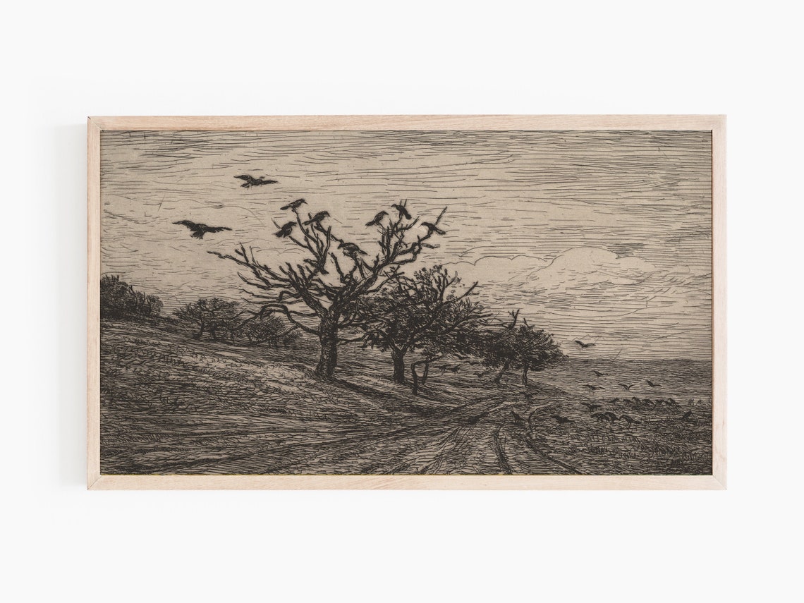 Halloween Crows Dead Trees Art Print - Image 2