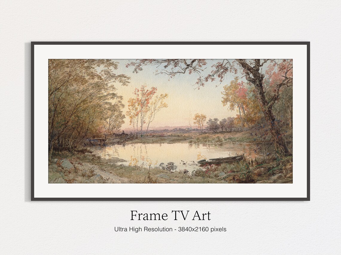 Autumn Watercolor Landscape Art Print for TV