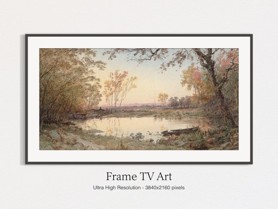 Autumn Watercolor Landscape Art Print for TV