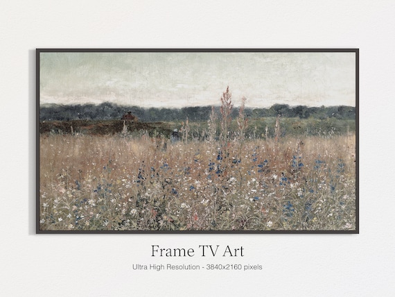 Vintage Landscape Painting, Modern Farmhouse Art Print