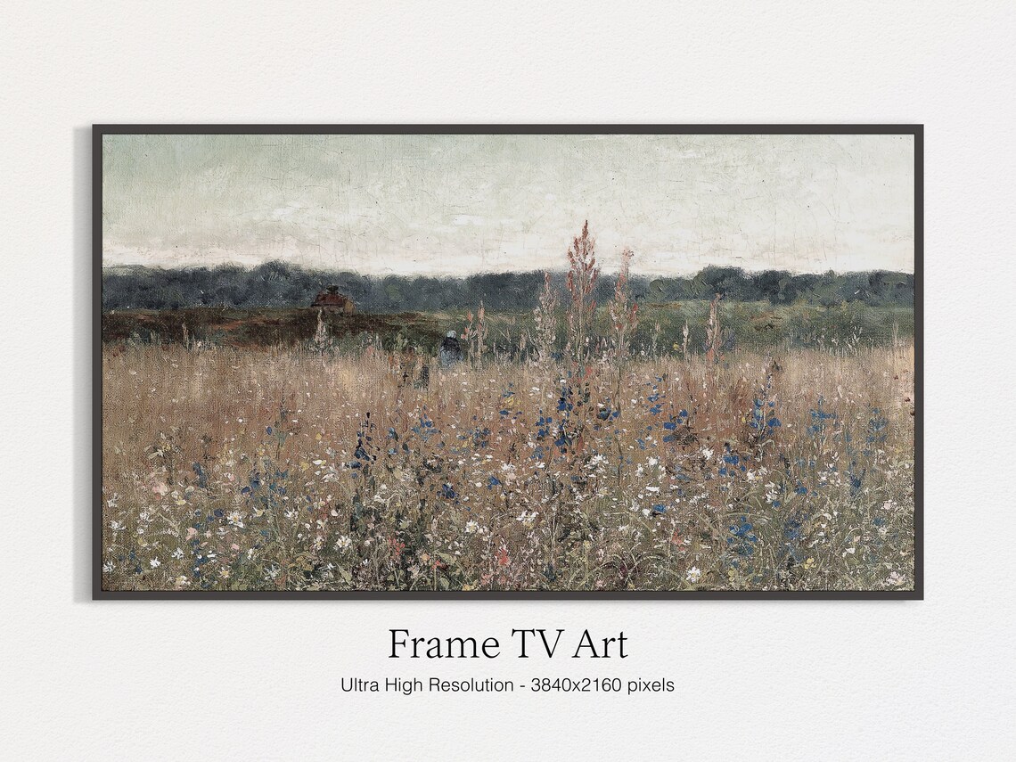 Vintage Landscape Painting, Modern Farmhouse Art Print