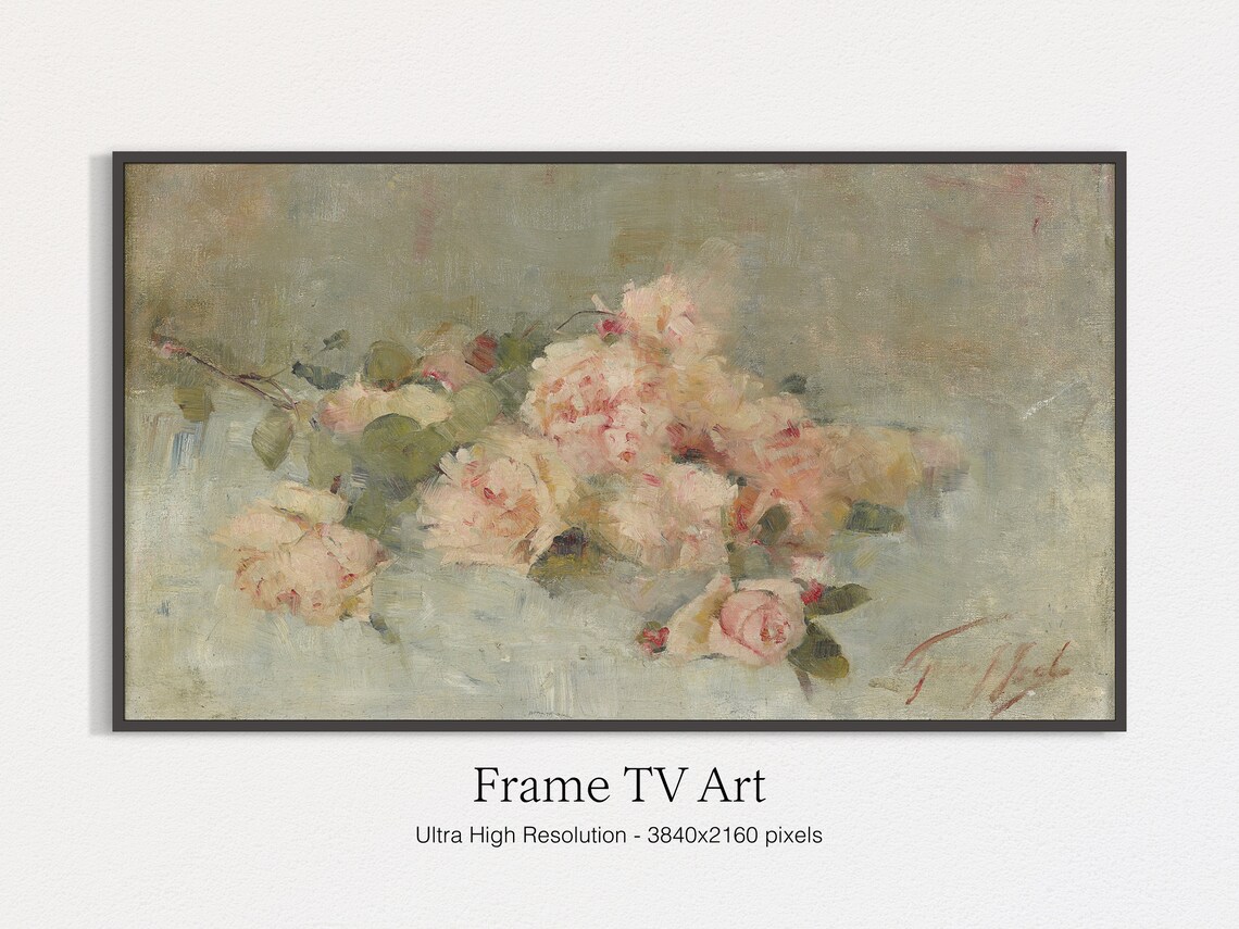 Vintage Flower Still Life Roses Art Print - Image 4