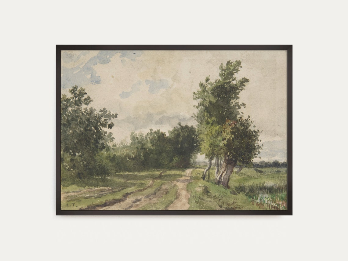 Classic Watercolor Landscape Painting - Image 2