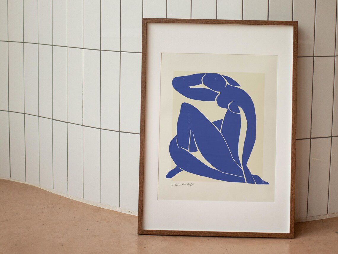 Blue Nude Artwork, Minimalist Modern Art Print - Image 2