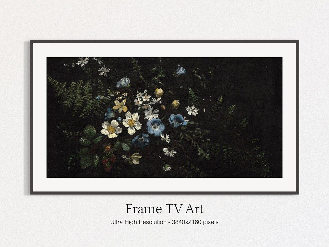 Vintage Flower Still Life Art Print, Moody Flowers - Image 4