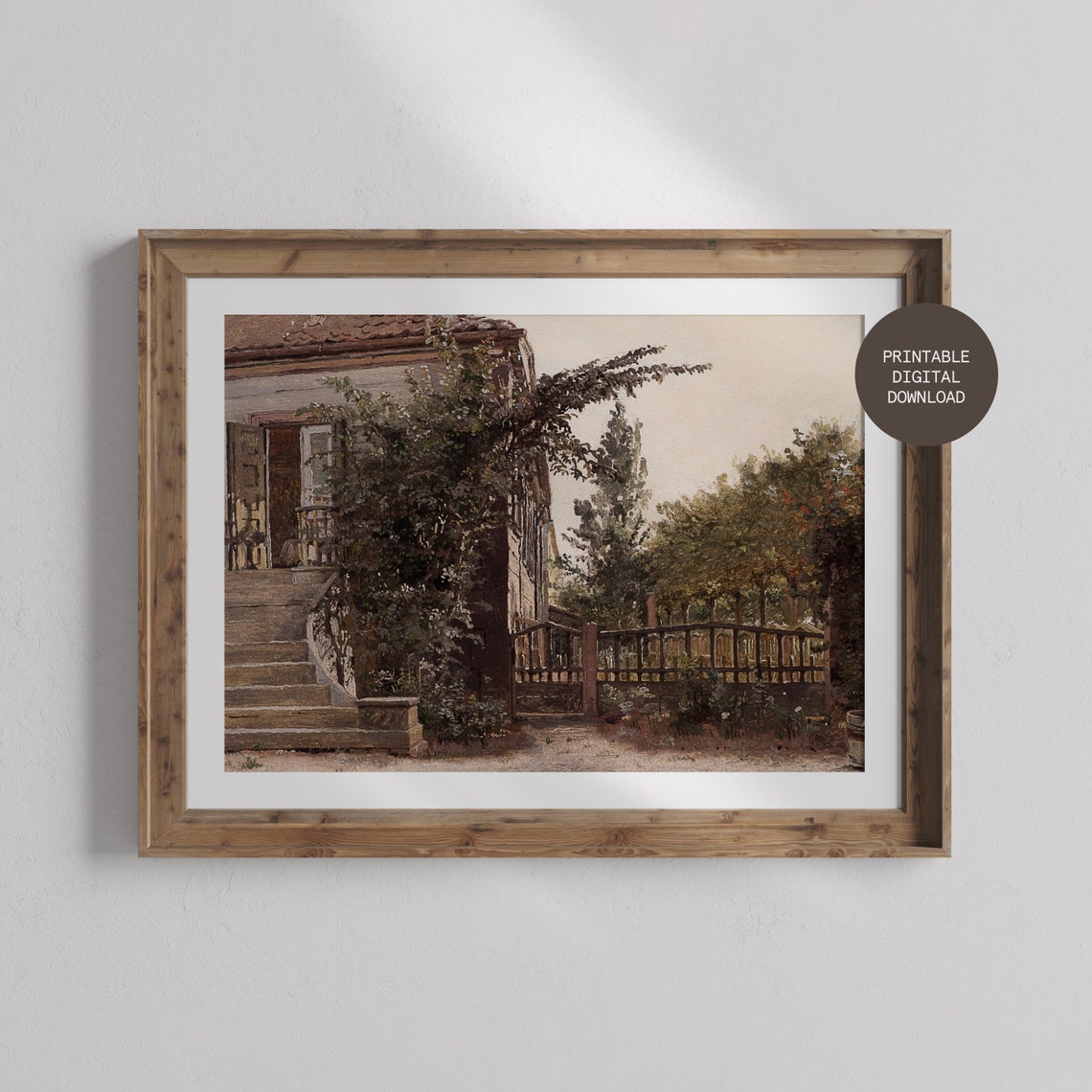 Vintage Farmhouse Wall Art Muted Oil Painting - Image 3
