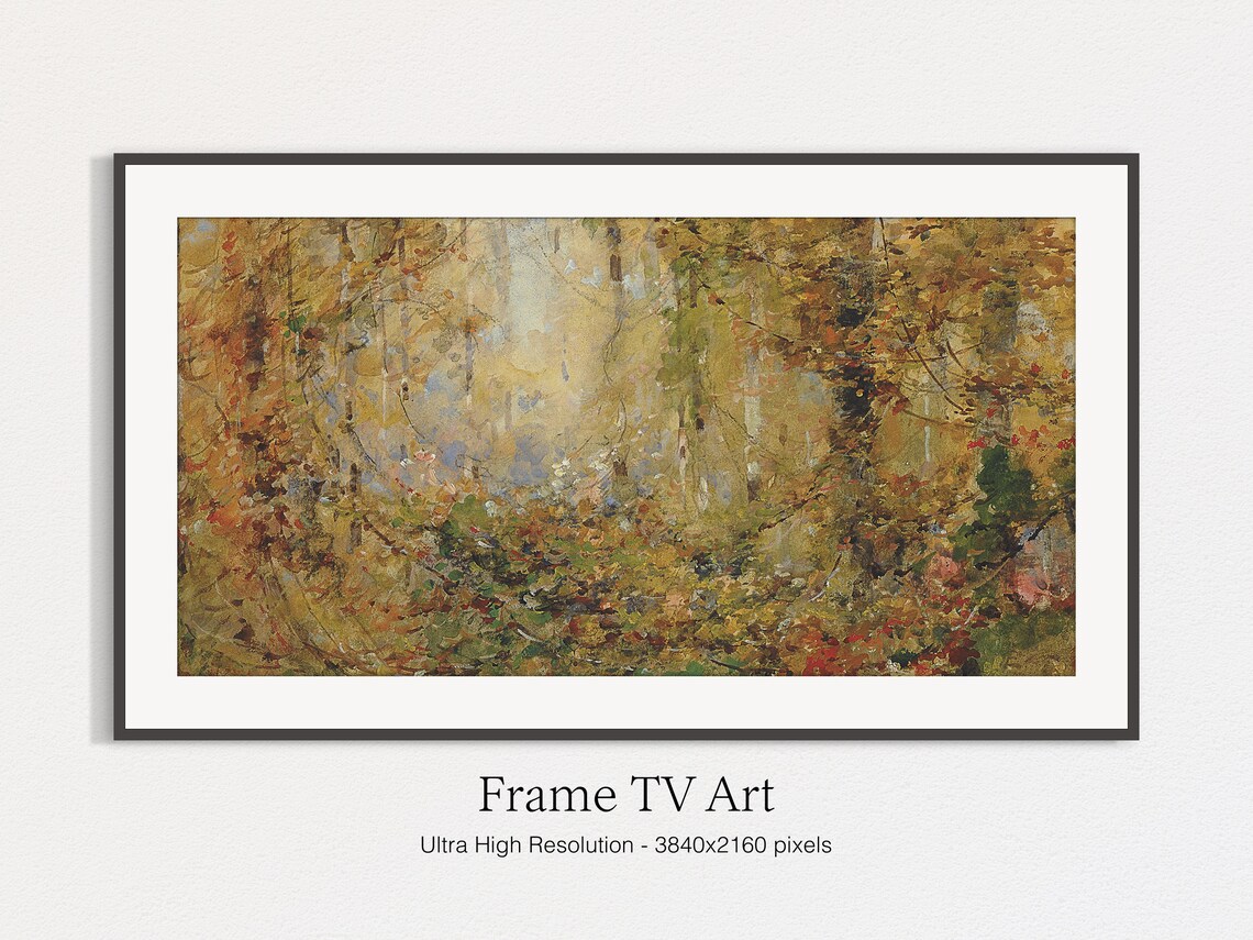 Thanksgiving Vintage Fall Landscape Art Print