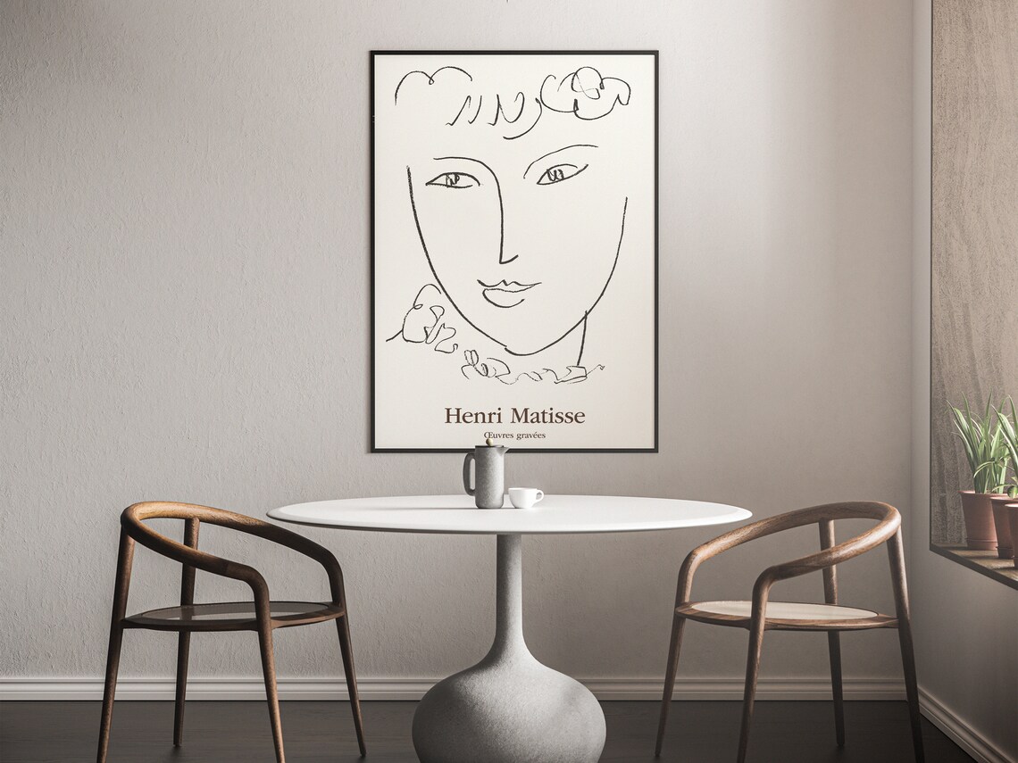Matisse-Inspired Woman Face Abstract Art Print - Image 3