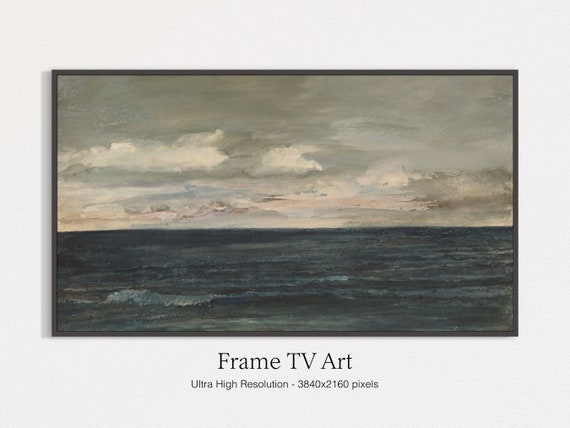 Vintage Sea Coast Oil Painting Art Print