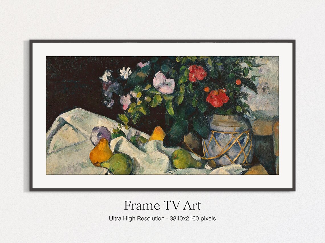 Flowers And Fruit Vintage Still Life Art Print - Image 4