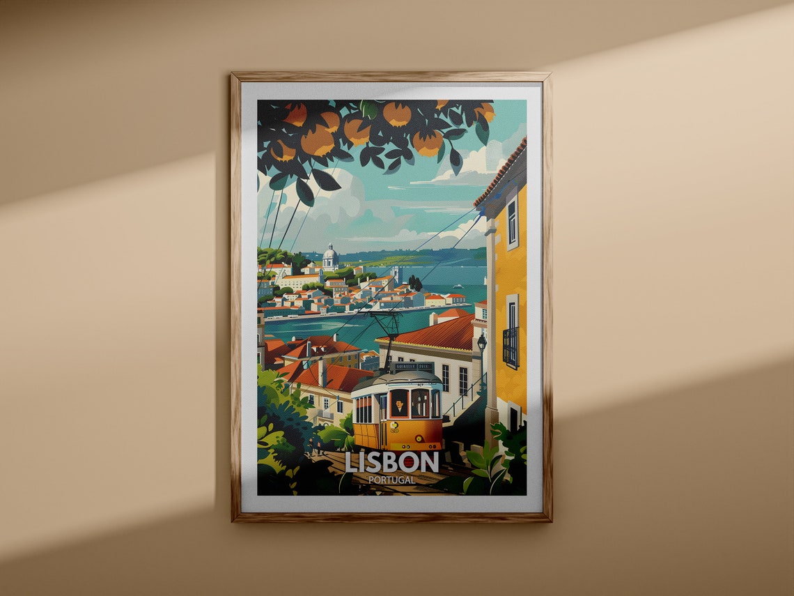 Lisbon Art Print Lisbon Travel Poster Portugal Wall Art Print Portugal Home Decor Travel Wall Art Decor Unique City Poster - Image 3