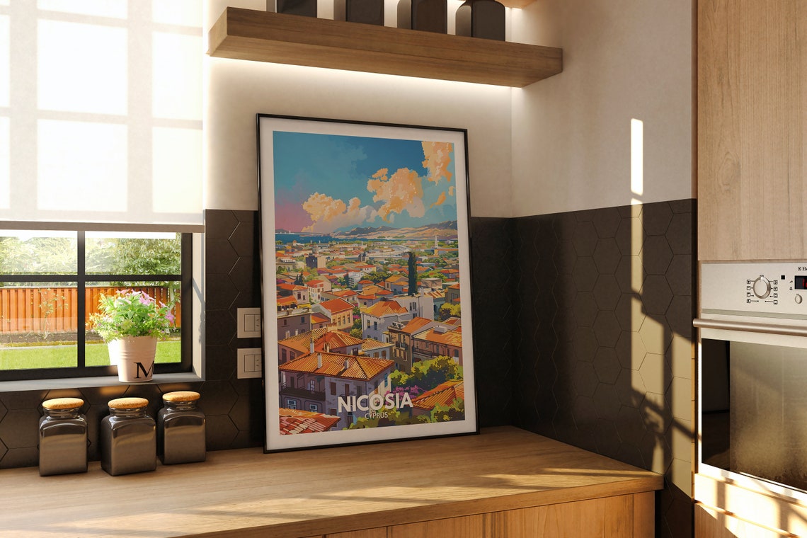 Nicosia Art Print Nicosia Travel Poster Cyprus Wall Art Print Cyprus Home Decor Travel Wall Art Decor Unique City Poster - Image 2