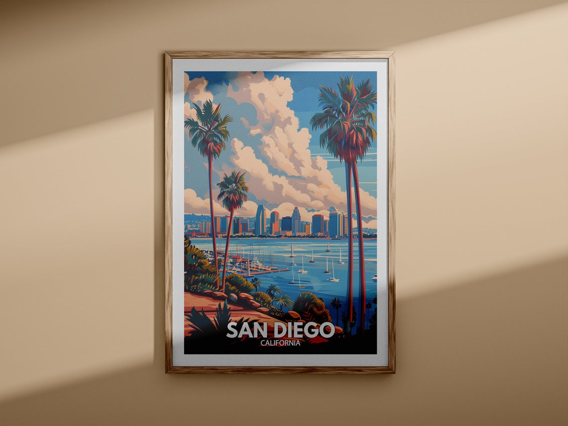 San Diego Print San Diego Poster California Wall Art Print United States Travel Home Decor Usa City Poster - Image 3