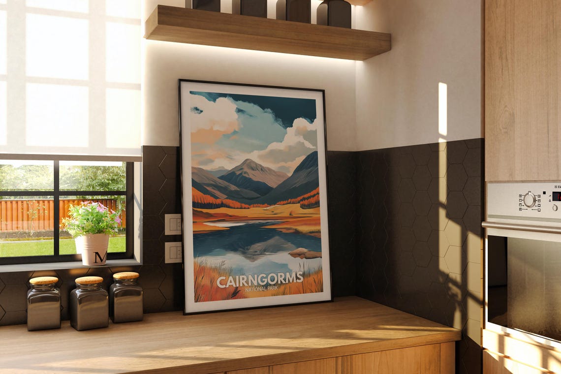 Cairngorms Print Cairngorms National Park Poster United Kingdom National Parks Wall Art United Kingdom Travel Poster Nature Prints - Image 2