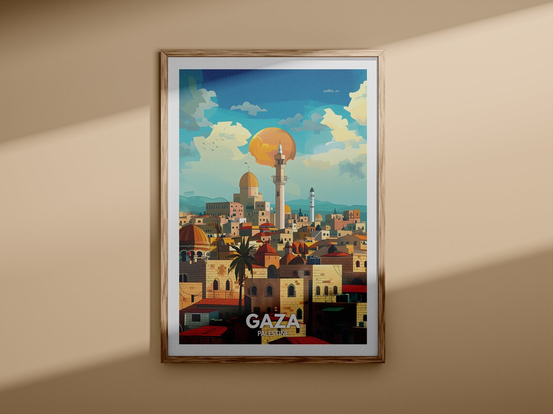 Gaza Print Gaza Travel Poster Palestine Wall Art Print Palestine Home Decor Travel Wall Art Decor Unique City Poster - Image 3