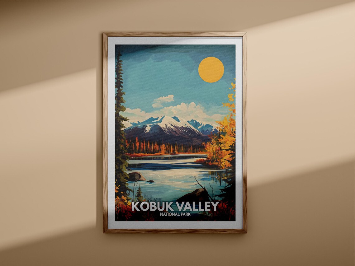Kobuk Valley National Park Arctic Sunset Vintage Travel Poster - Image 3