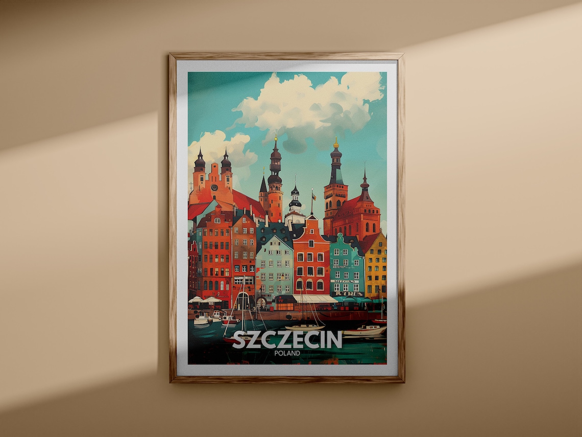 Szczecin Print Szczecin Travel Poster Poland Travel Wall Art Print Housewarming Gift City Wall Decor Poster Art Gifts - Image 3