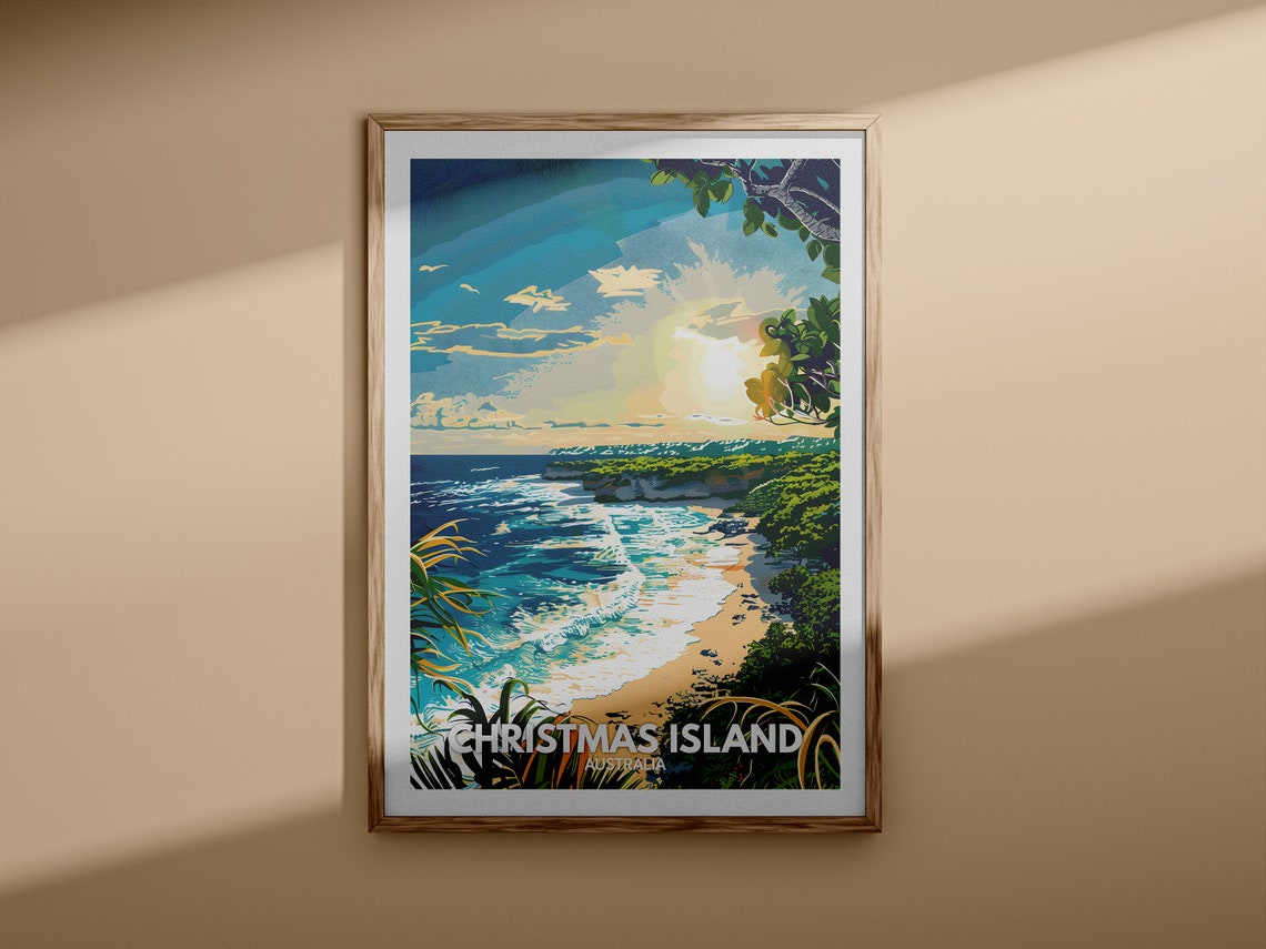 Christmas Island Australia Tropical Beach Cove Travel Poster - Image 3