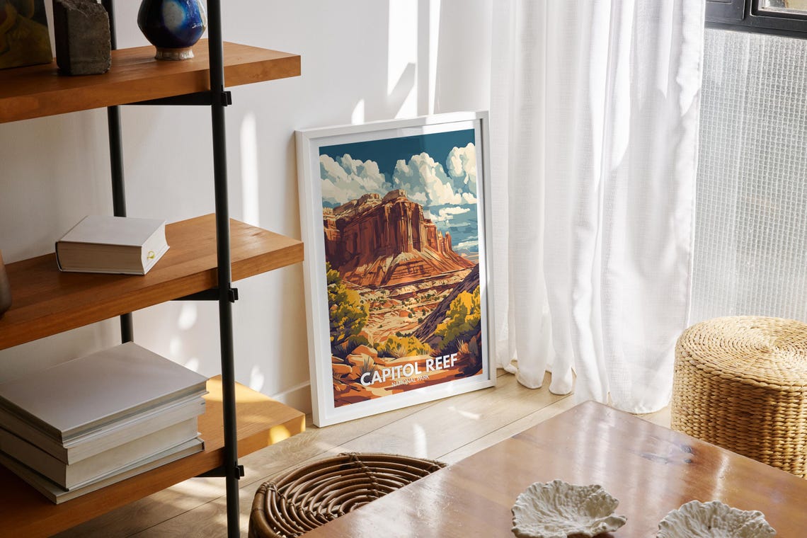 Capitol Reef Print Capitol Reef National Park Poster United States National Parks Art United States Travel Poster Nature Prints - Image 2