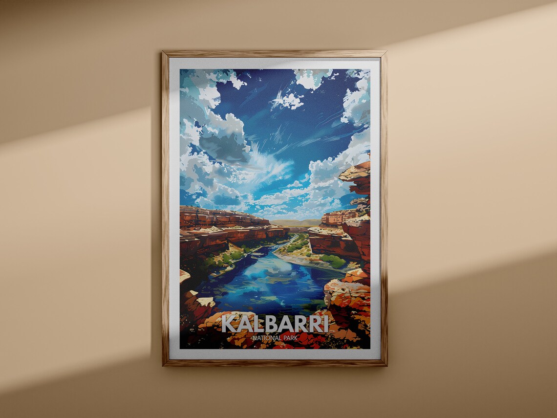 Kalbarri National Park Australia Red Rock Gorge Travel Poster - Image 3