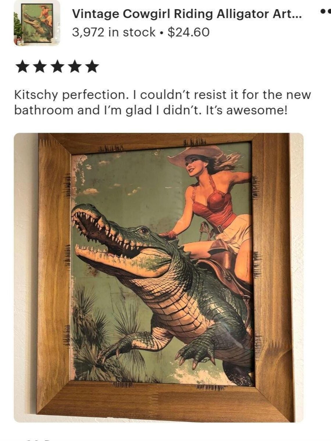 Cowgirl Riding Alligator Dual Revolvers Vintage Western Sunset Poster - Image 2