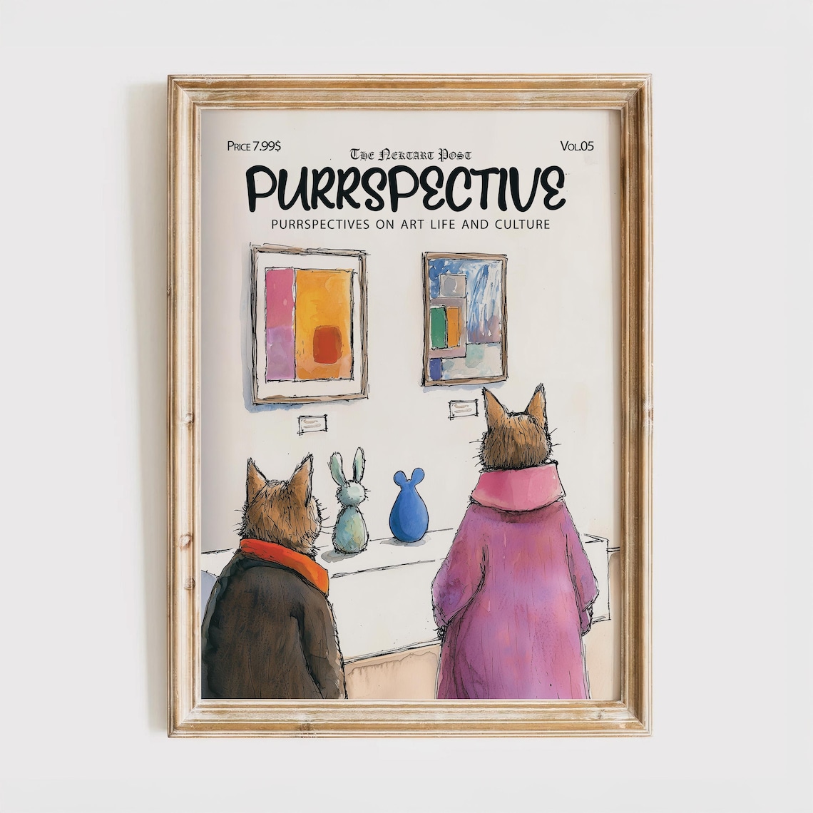 Purrspective Magazine Cover Poster Funny Cats Art Gallery Humor