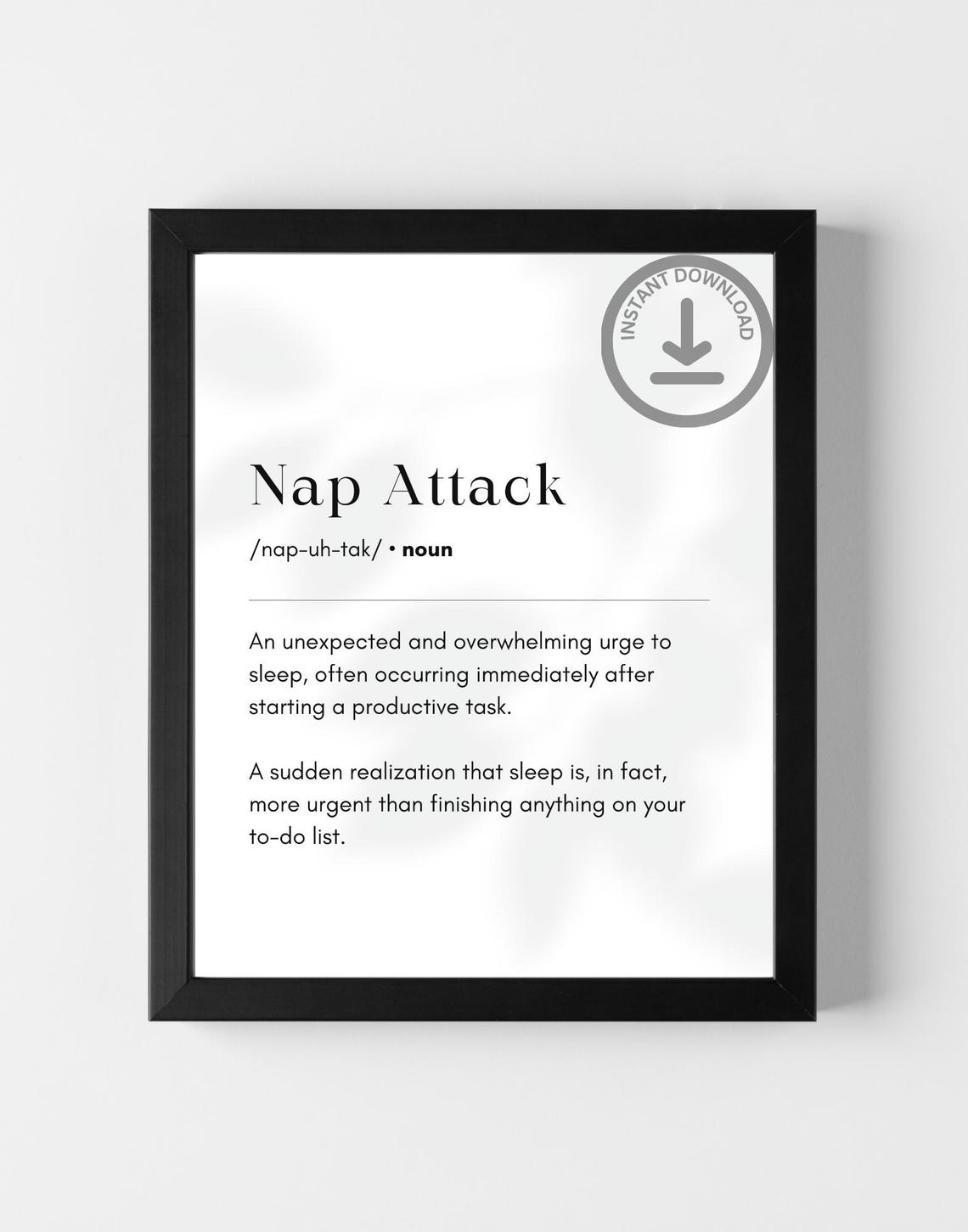 Nap Attack Funny Sleep Definition Office Humor Sarcastic Poster