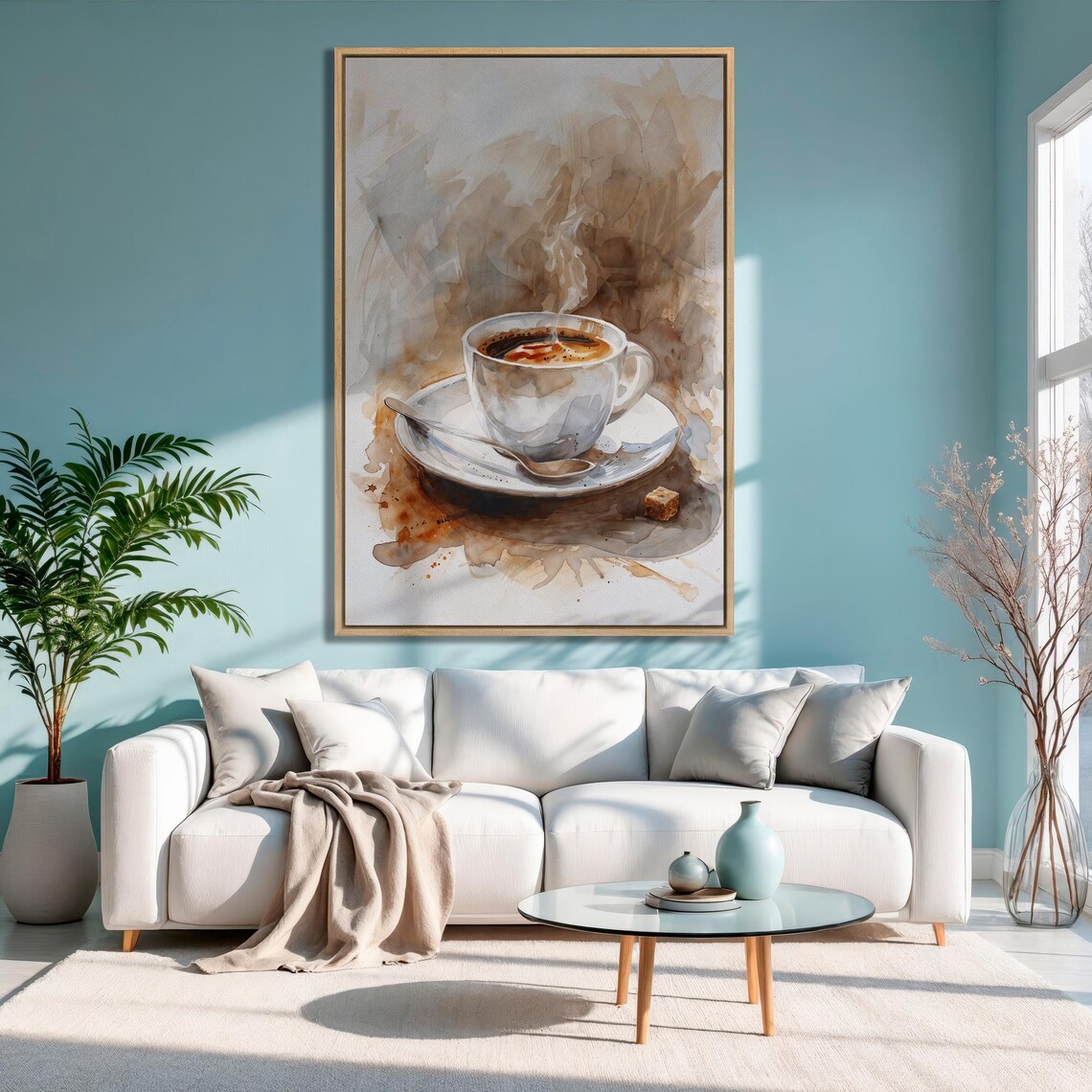 Coffee Cup Watercolor Print, Modern Kitchen Decor - Image 5