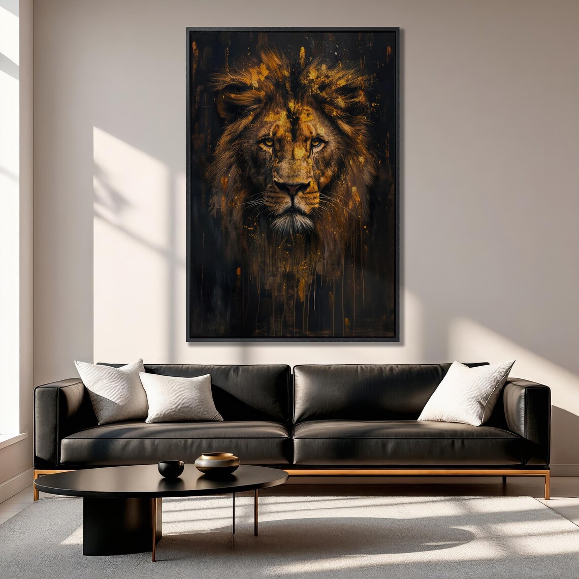 Majestic Lion Abstract Painting Print, Royal Wildlife - Image 5