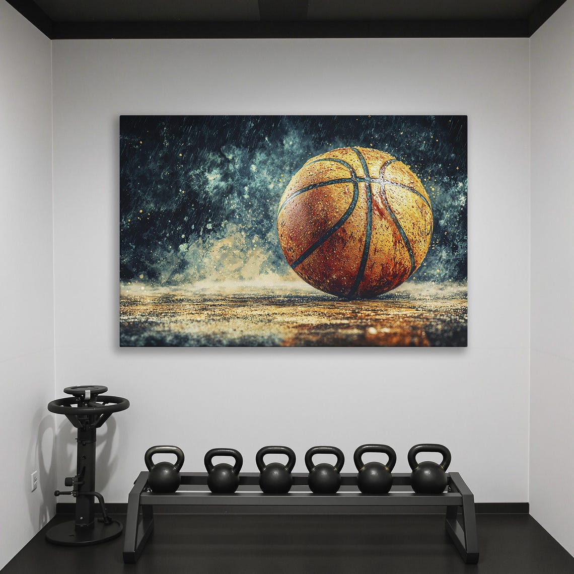 Basketball Abstract Framed Wall Art Modern Sports Painting Print Boys Room Wall Decor Athletic Theme Poster Ready To Hang Gift Idea - Image 2