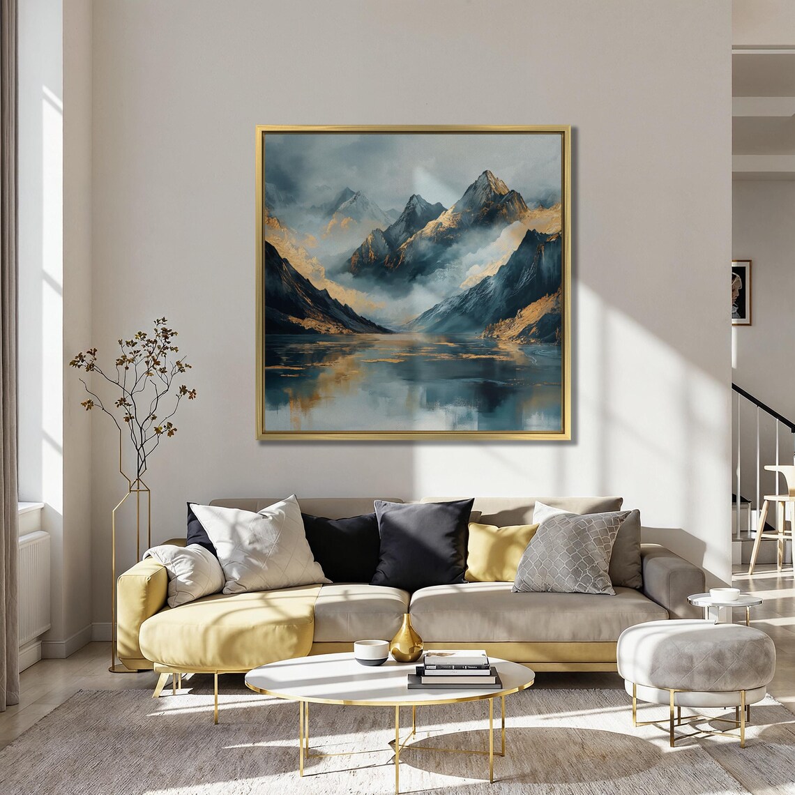 Misty Mountain Range Lake View Landscape Poster - Image 5