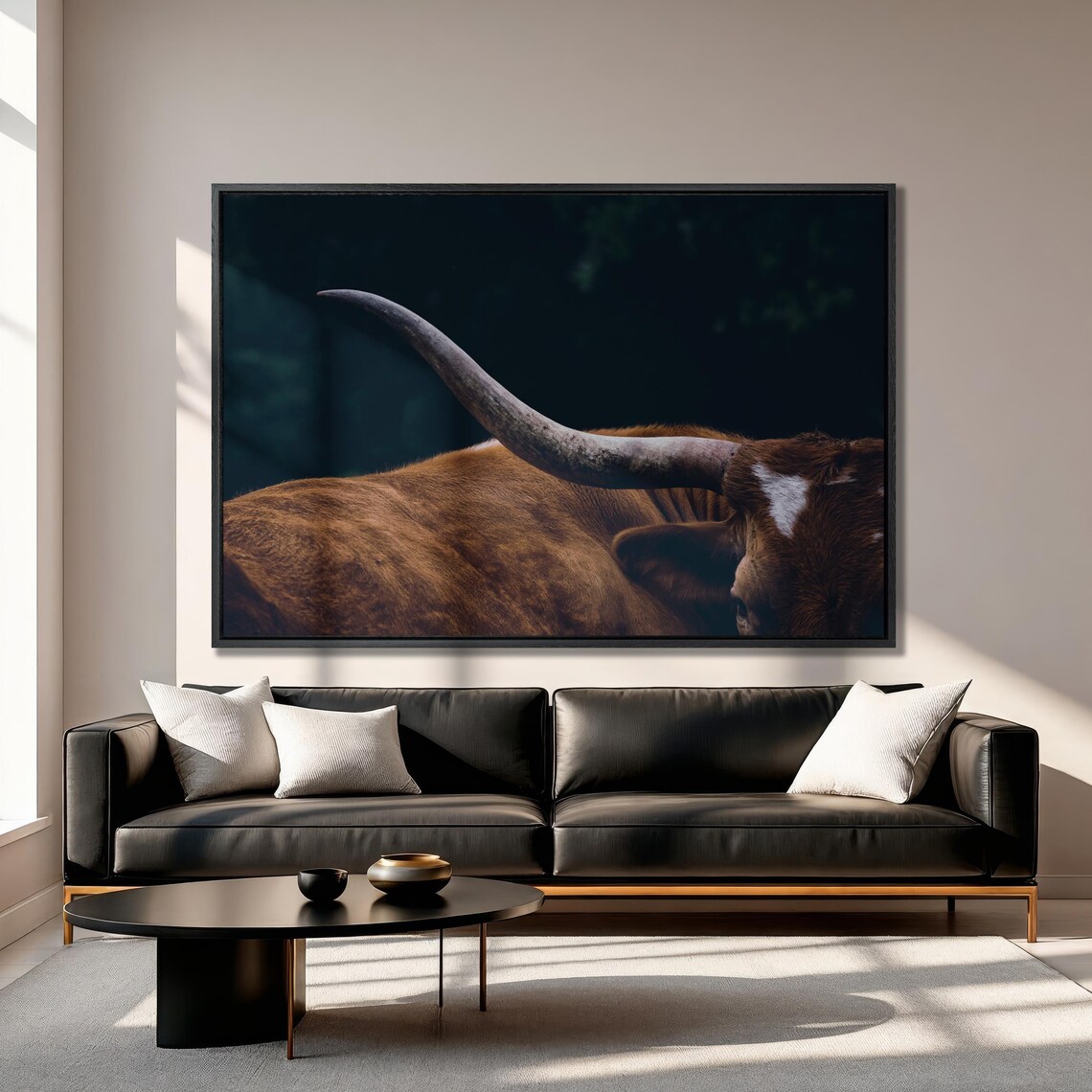 Texas Longhorn Cow Print Art Poster, Animal Close-Up - Image 4