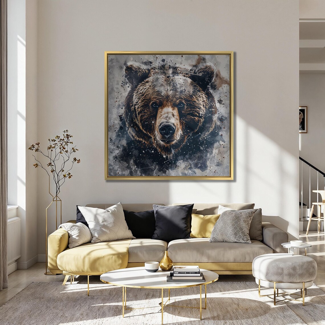 Grizzly Bear Portrait Watercolor Animal Art Print - Image 3