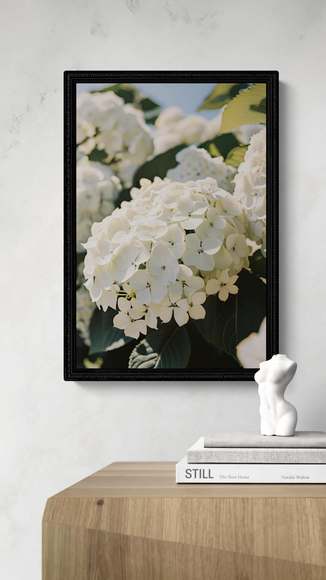 White Hydrangea Botanical Floral Art Flower Market Art Spring Flowers Abstract Design Henri Matisse Style Art - Image 2