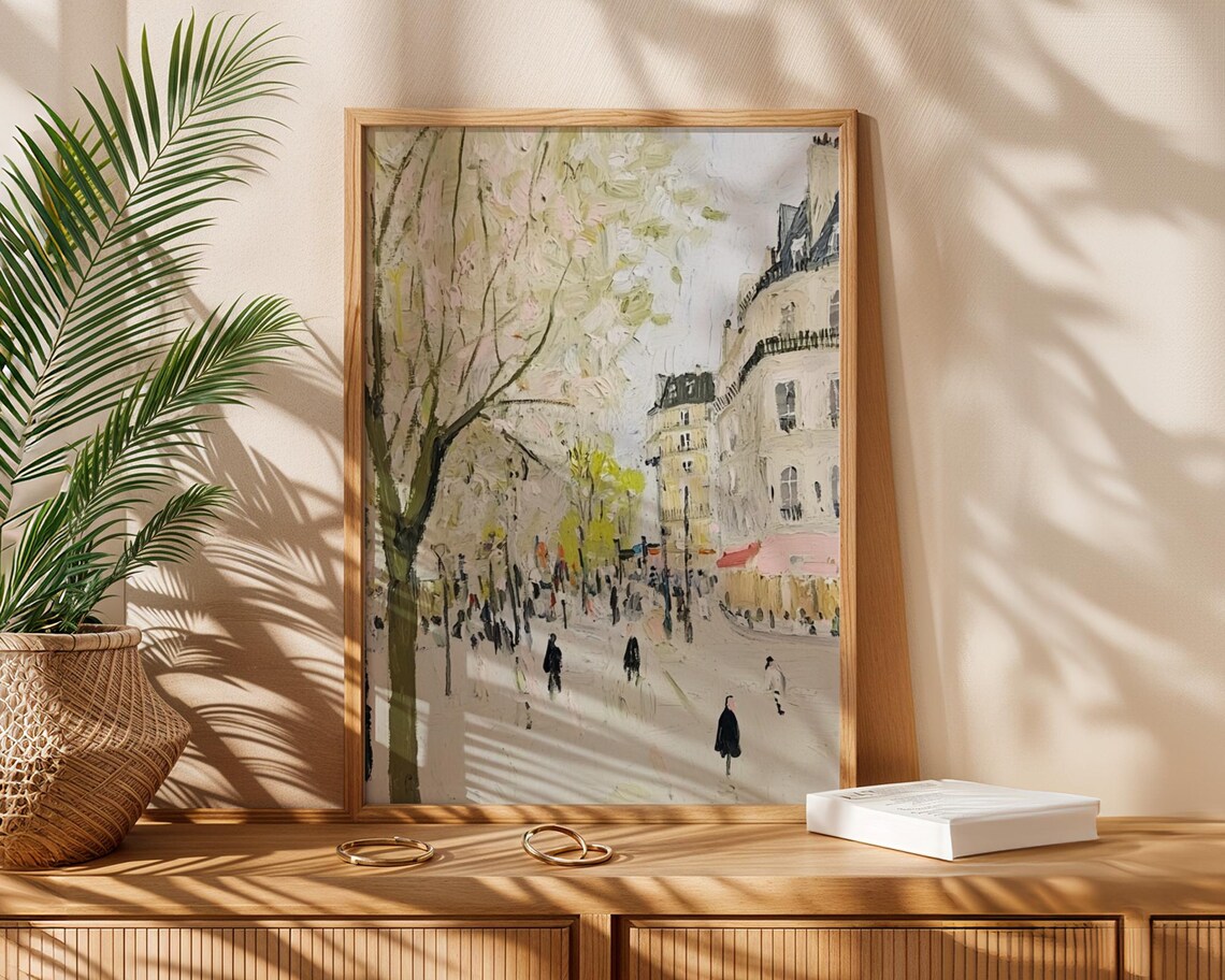 Paris Spring Boulevard Flowering Trees Impressionist Cityscape Art Poster - Image 4
