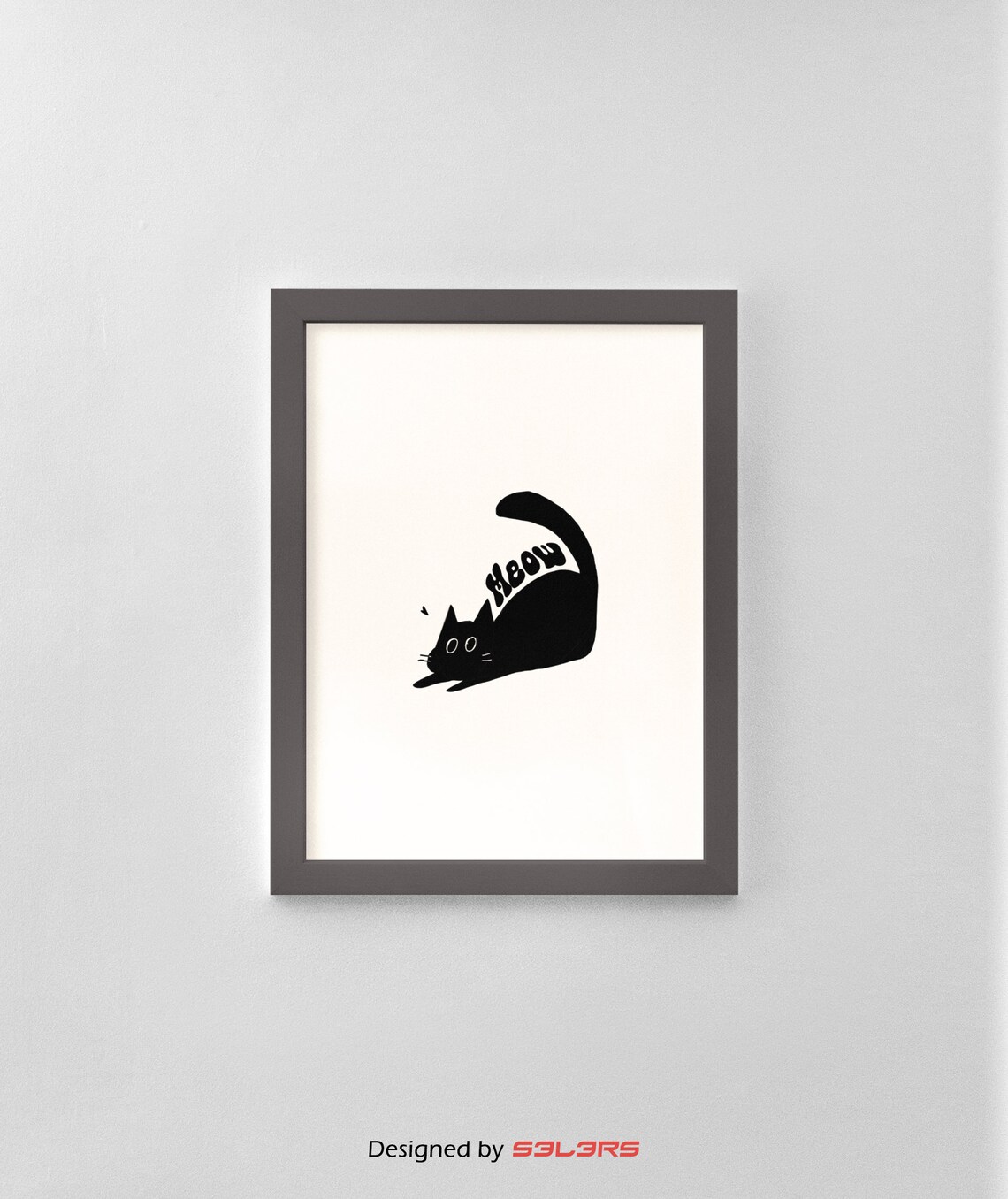 Funny Black Cat, Whimsical Lover Gift Art Print