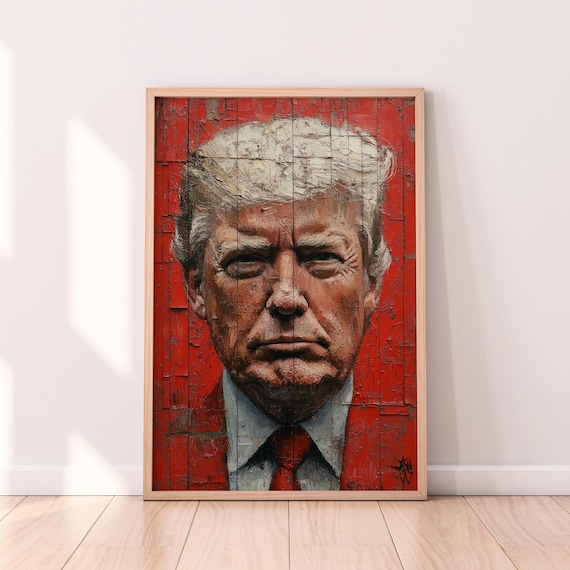 Donald Trump Textured Oil Painting Political Wall Art Modern Political Artwork Bold Statement Print