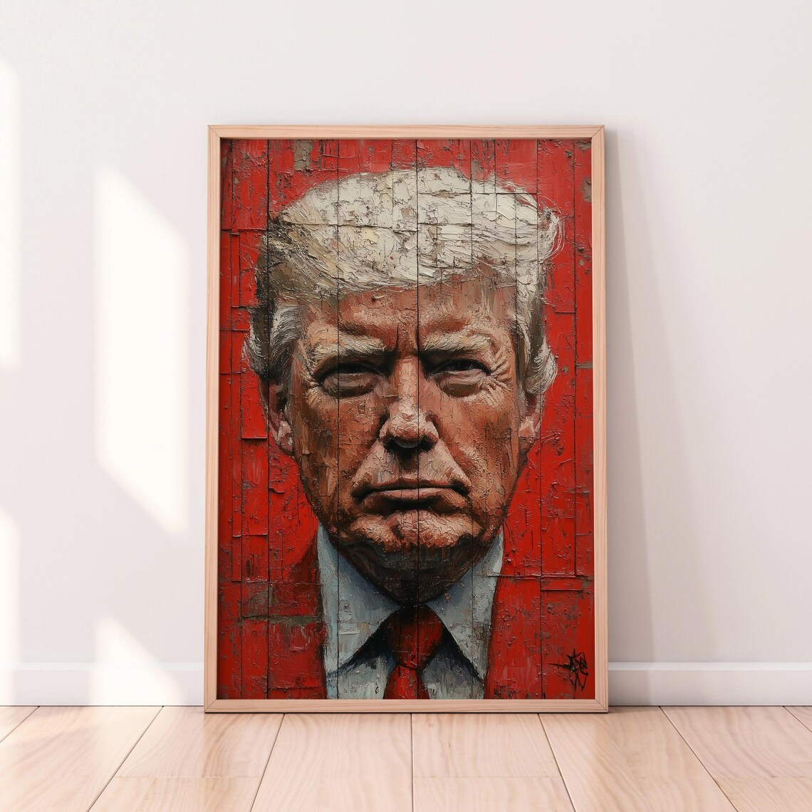 Donald Trump Textured Oil Painting Political Wall Art Modern Political Artwork Bold Statement Print