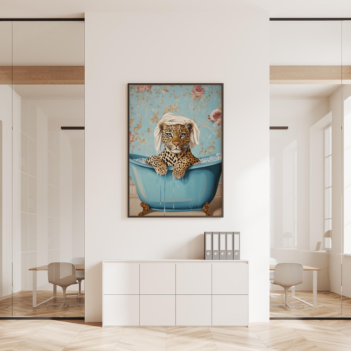 Luxury Leopard Bath Print Elegant Bathroom Wall Art Funny Animal Spa Poster Vintage Clawfoot Tub Decor Artwork - Image 4