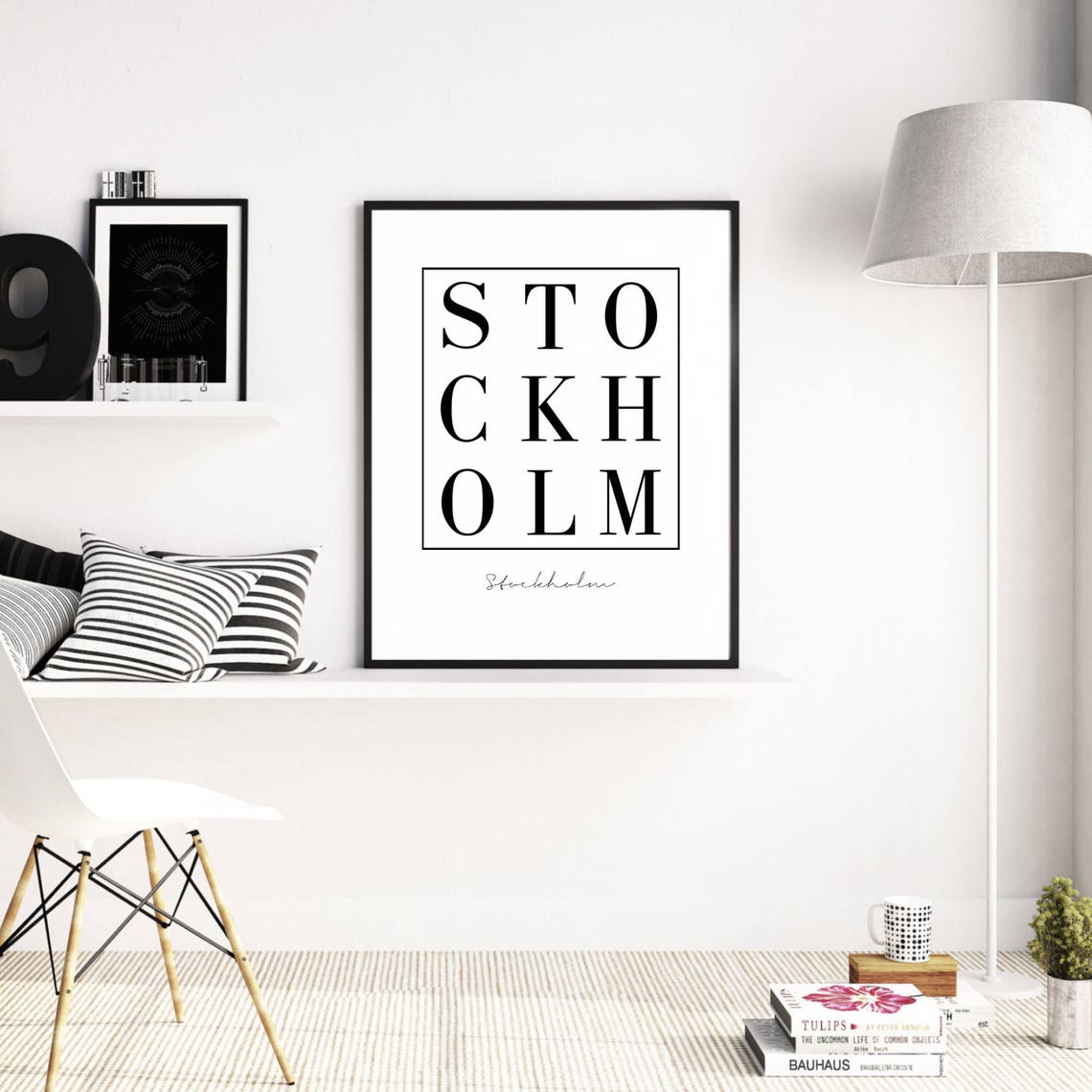 Stockholm Bold Serif City Typography Graphic Wall Sign Poster - Image 3