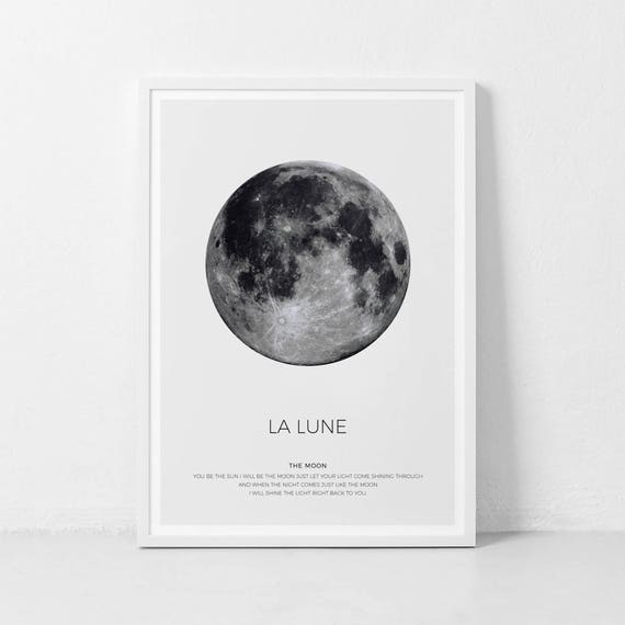 La Lune Full Moon Travel Poster
